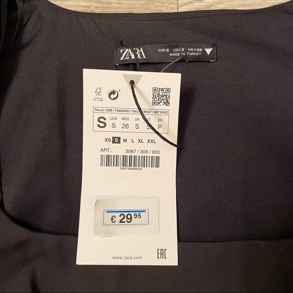 NWT Zara TRF black fitted mini dress - Picture 11 of 14